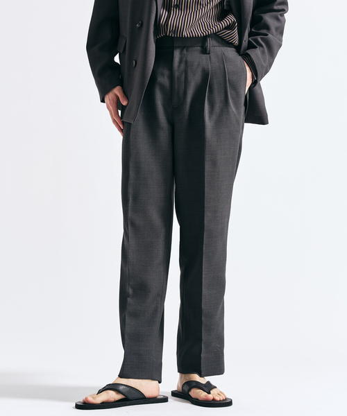 417 EDIFICE（フォーワンセブンエディフィス）の「【EVALET / エバレット】メッシュ 2タックパンツ "セットアップ着用可能"（スラックス・メンズ・グレー/チャコールグレー/ベージュ・LARGE/MEDIUM/SMALL）」の9枚目の写真