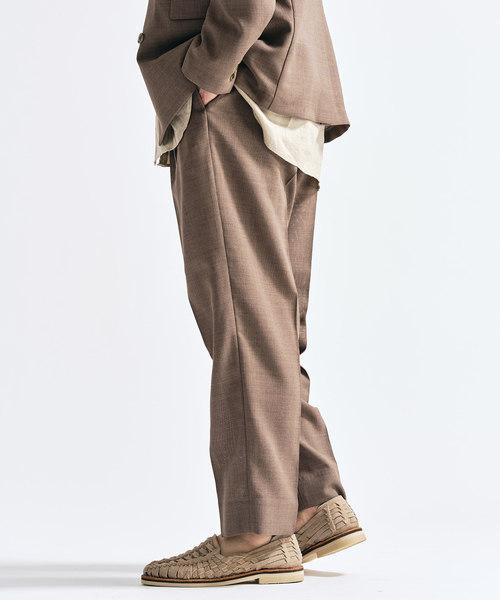 417 EDIFICE（フォーワンセブンエディフィス）の「【EVALET / エバレット】メッシュ 2タックパンツ "セットアップ着用可能"（スラックス・メンズ・グレー/チャコールグレー/ベージュ・LARGE/MEDIUM/SMALL）」の19枚目の写真