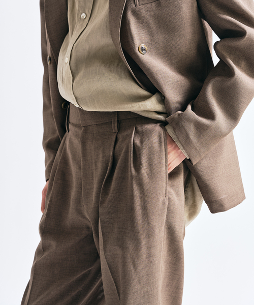 417 EDIFICE（フォーワンセブンエディフィス）の「【EVALET / エバレット】メッシュ 2タックパンツ "セットアップ着用可能"（スラックス・メンズ・グレー/チャコールグレー/ベージュ・LARGE/MEDIUM/SMALL）」の22枚目の写真