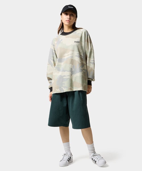 HUF（ハフ）の「89 OUTLINE LS RAGLAN（Tシャツ/カットソー・メンズ・ブラック/カモフラージュ/パープル・XXL/S/XL/M/L）」の16枚目の写真