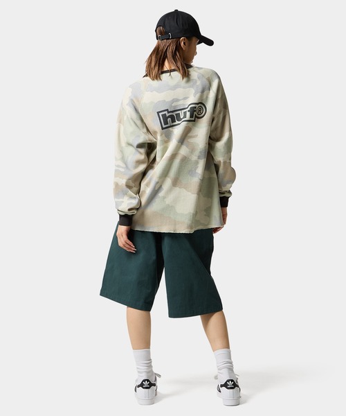 HUF（ハフ）の「89 OUTLINE LS RAGLAN（Tシャツ/カットソー・メンズ・ブラック/カモフラージュ/パープル・XXL/S/XL/M/L）」の18枚目の写真