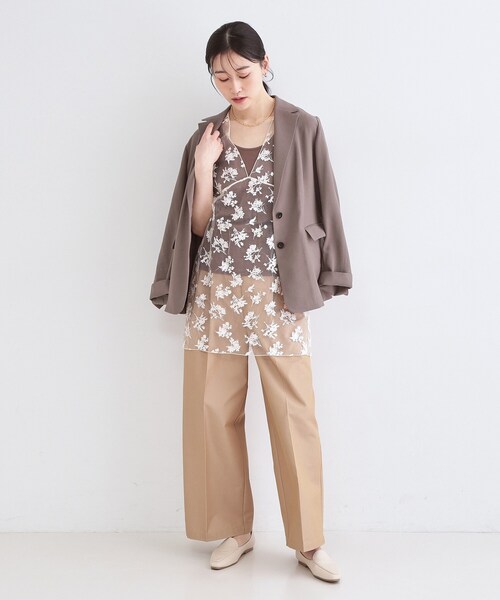 OPAQUE.CLIP（オペークドットクリップ）の「シアー刺繍チュニックブラウス【洗濯機OK】（シャツ/ブラウス・レディース・アイボリー/ブラック・00）」の6枚目の写真