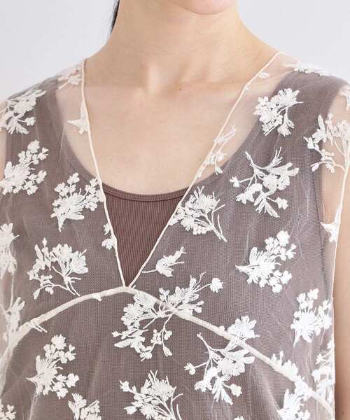 OPAQUE.CLIP（オペークドットクリップ）の「シアー刺繍チュニックブラウス【洗濯機OK】（シャツ/ブラウス・レディース・アイボリー/ブラック・00）」の12枚目の写真