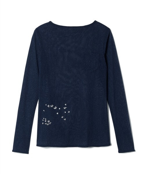 soduk（スドーク）の「【soduk】denim pocket mesh t-shirt（Tシャツ/カットソー・レディース・インディゴブルー/ブラック・ONE SIZE）」の6枚目の写真