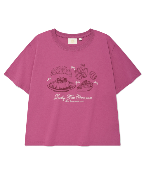 COVERNAT WOMAN(カバーナットウーマン)の「ウーマンクロップベーカリーTシャツマジェンタ(Tシャツ/カットソー・レディース・その他・WS/WM)」の2枚目の写真