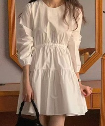 Ada.（エイダ）の「【Mellfy】ウエスト 切替 ギャザー フレア ミニ ワンピース（ワンピース）」