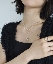 JUNCO Paris（ジュンコパリ）の「Junco Paris/ジュンコパリ vintage glass heart necklace / COL26P-40 / ヴィンテージ ハートモチーフ ガラス チェーン ネックレス（ネックレス）」