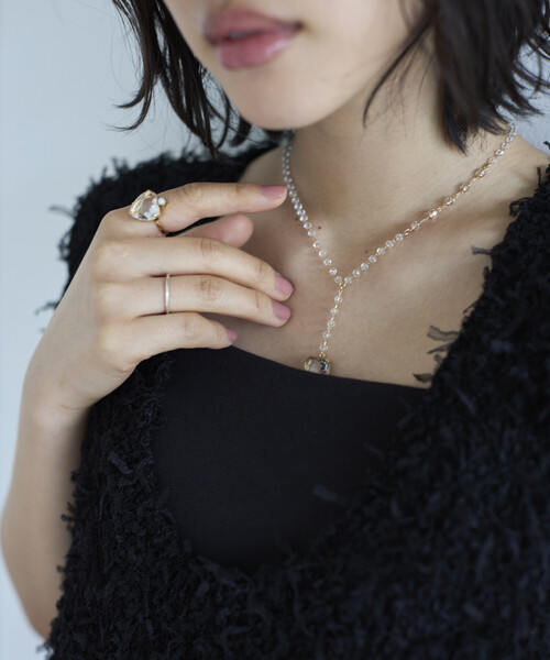 JUNCO Paris（ジュンコパリ）の「Junco Paris/ジュンコパリ vintage glass heart necklace / COL26P-40 / ヴィンテージ ハートモチーフ ガラス チェーン ネックレス（ネックレス・レディース・その他・ONE SIZE）」の9枚目の写真