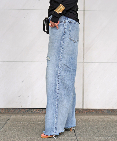 Attick by Johnbull（アティックバイジョンブル）の「【Attick by Johnbull】 archive WIDE DENIM（デニムパンツ・レディース・ライトブルー・38/36/34/40）」の4枚目の写真