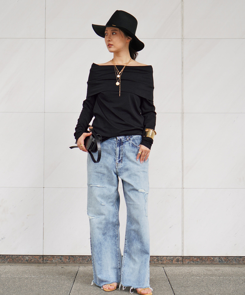 Attick by Johnbull（アティックバイジョンブル）の「【Attick by Johnbull】 archive WIDE DENIM（デニムパンツ・レディース・ライトブルー・38/36/34/40）」の6枚目の写真