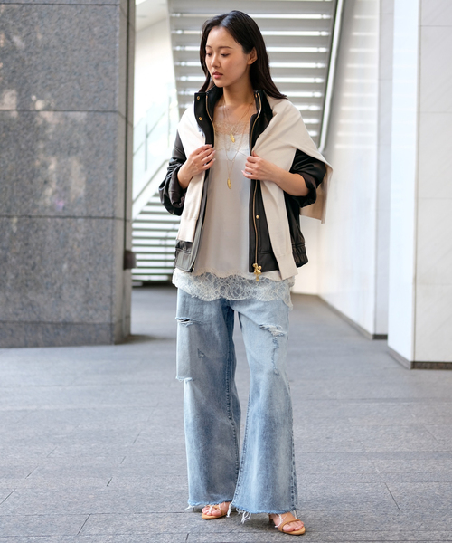 Attick by Johnbull（アティックバイジョンブル）の「【Attick by Johnbull】 archive WIDE DENIM（デニムパンツ・レディース・ライトブルー・38/36/34/40）」の10枚目の写真