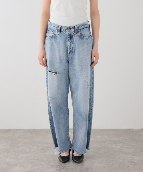 Attick by Johnbull（アティックバイジョンブル）の「【Attick by Johnbull】 archive WIDE DENIM（デニムパンツ・レディース・ライトブルー・38/36/34/40）」の12枚目の写真