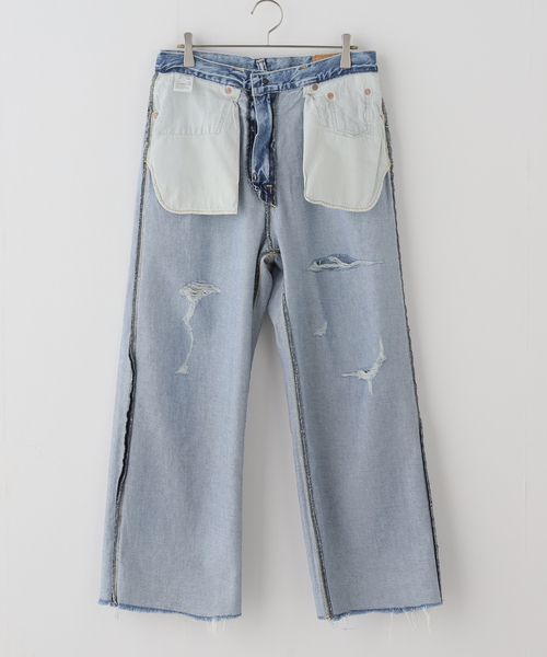 Attick by Johnbull（アティックバイジョンブル）の「【Attick by Johnbull】 archive WIDE DENIM（デニムパンツ・レディース・ライトブルー・38/36/34/40）」の12枚目の写真