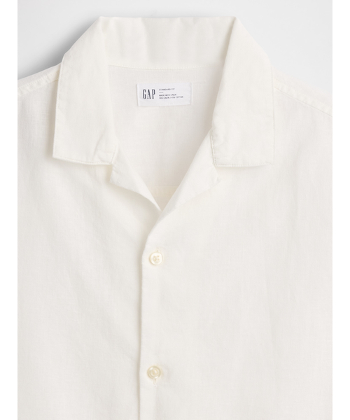 GAP(ギャップ)の「スタンダードフィット リネンブレンドバケーションシャツ(シャツ/ブラウス・メンズ・ブルー/オフホワイト・M/L/XS/XL/S)」の3枚目の写真