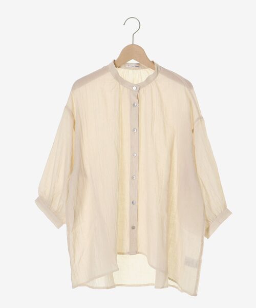 le.coeur blanc（ルクールブラン）の「《WEB限定アイテム》バンドカラーガーゼブラウス（シャツ/ブラウス・レディース・オフホワイト/ベージュ/グリーン/ネイビー・38）」の16枚目の写真