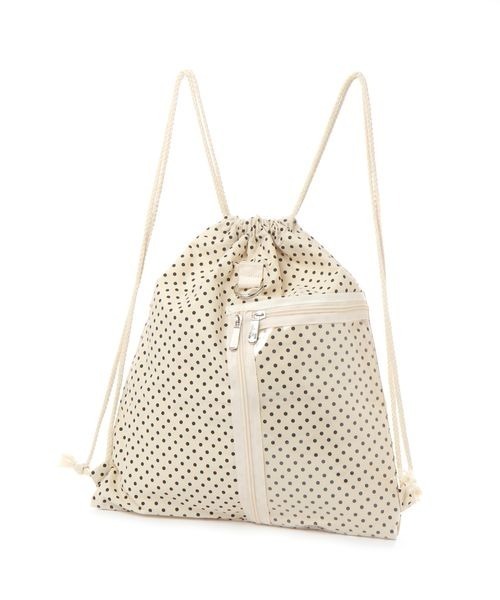 kutir（クティール）の「kutirlune／ドットナップサック（バックパック/リュック・レディース・ライトベージュ/ライトグリーン・FREE）」の11枚目の写真