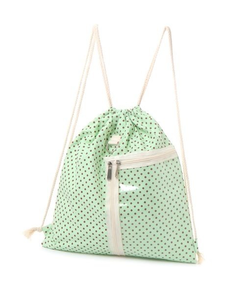 kutir（クティール）の「kutirlune／ドットナップサック（バックパック/リュック・レディース・ライトベージュ/ライトグリーン・FREE）」の12枚目の写真