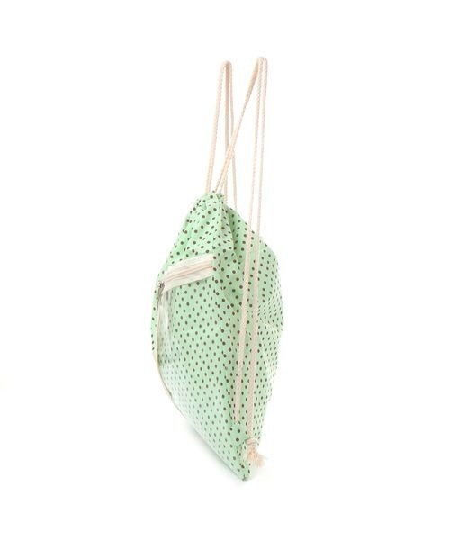 kutir（クティール）の「kutirlune／ドットナップサック（バックパック/リュック・レディース・ライトベージュ/ライトグリーン・FREE）」の13枚目の写真