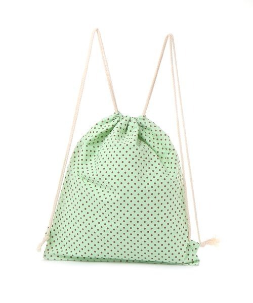 kutir（クティール）の「kutirlune／ドットナップサック（バックパック/リュック・レディース・ライトベージュ/ライトグリーン・FREE）」の14枚目の写真