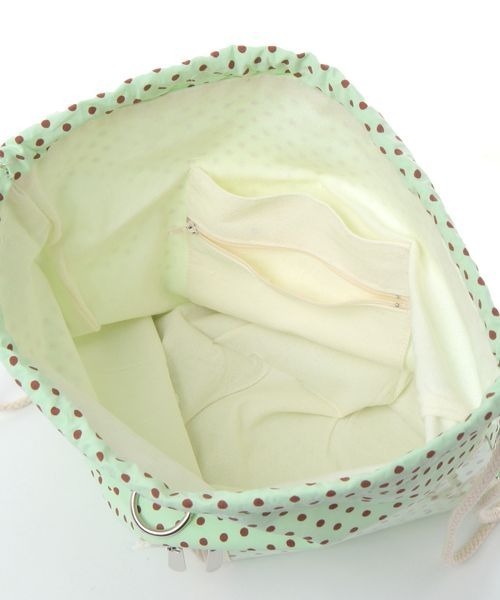 kutir（クティール）の「kutirlune／ドットナップサック（バックパック/リュック・レディース・ライトベージュ/ライトグリーン・FREE）」の19枚目の写真