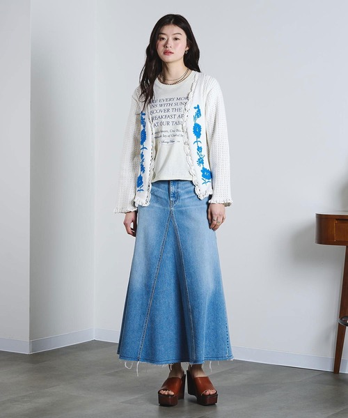 ROSE BUD（ローズバッド）の「(mag.by c)FLOCK PRINT LOGO TEE（Tシャツ/カットソー・レディース・ブラック/オフホワイト・ONE SIZE）」の12枚目の写真