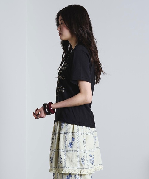 ROSE BUD（ローズバッド）の「(mag.by c)FLOCK PRINT LOGO TEE（Tシャツ/カットソー・レディース・ブラック/オフホワイト・ONE SIZE）」の14枚目の写真