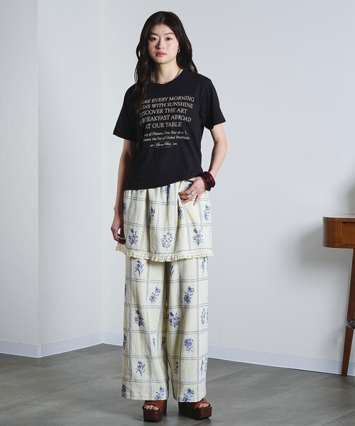 ROSE BUD（ローズバッド）の「(mag.by c)FLOCK PRINT LOGO TEE（Tシャツ/カットソー・レディース・ブラック/オフホワイト・ONE SIZE）」の16枚目の写真