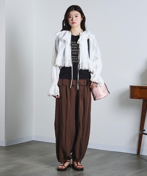 ROSE BUD（ローズバッド）の「(mag.by c)FLOCK PRINT LOGO TEE（Tシャツ/カットソー・レディース・ブラック/オフホワイト・ONE SIZE）」の20枚目の写真