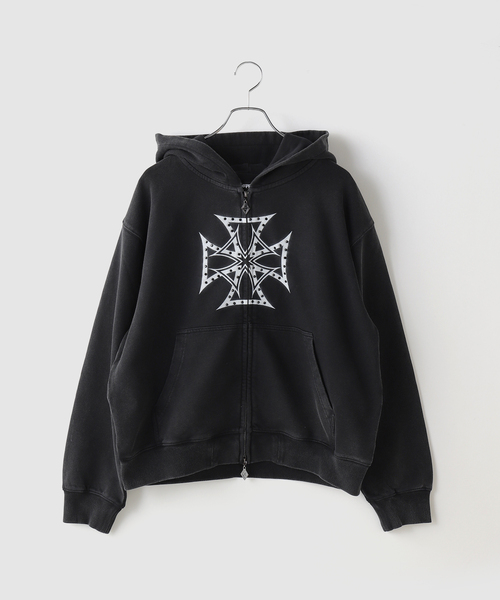 SUPPLIER(サプライヤー)の「SUPPLIER / サプライヤー IronCross Rhinestone Zip Hoodie(パーカー・メンズ・ブラック/パープル・LARGE/MEDIUM)」の6枚目の写真