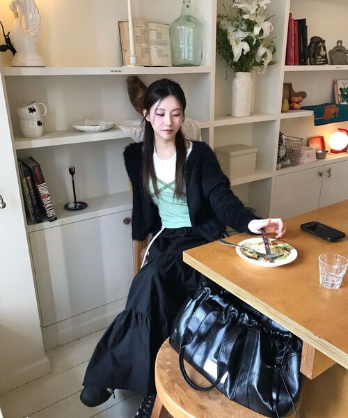 DAUSPICE（ディーオスピス）の「(DUC) Sideline Tiered Long Skirt Black（スカート・レディース・ブラック・ONE SIZE）」の7枚目の写真