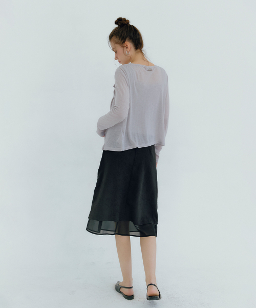 MICANE(ミケーネ)の「セリカーディガン-レースツイストスリーブレスセットアップ(Tシャツ/カットソー・レディース・ブラック/アイボリー/ライトグレー・SMALL/MEDIUM/LARGE/X-LARGE)」の12枚目の写真