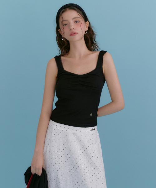 MICANE(ミケーネ)の「セリカーディガン-レースツイストスリーブレスセットアップ(Tシャツ/カットソー・レディース・ブラック/アイボリー/ライトグレー・SMALL/MEDIUM/LARGE/X-LARGE)」の14枚目の写真