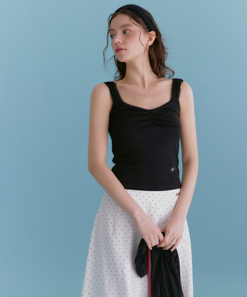 MICANE(ミケーネ)の「セリカーディガン-レースツイストスリーブレスセットアップ(Tシャツ/カットソー・レディース・ブラック/アイボリー/ライトグレー・SMALL/MEDIUM/LARGE/X-LARGE)」の15枚目の写真