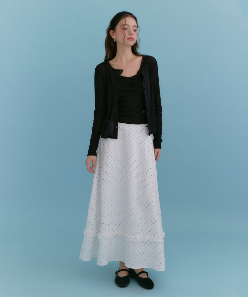 MICANE(ミケーネ)の「セリカーディガン-レースツイストスリーブレスセットアップ(Tシャツ/カットソー・レディース・ブラック/アイボリー/ライトグレー・SMALL/MEDIUM/LARGE/X-LARGE)」の16枚目の写真