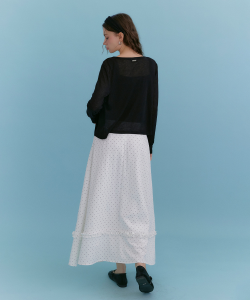 MICANE(ミケーネ)の「セリカーディガン-レースツイストスリーブレスセットアップ(Tシャツ/カットソー・レディース・ブラック/アイボリー/ライトグレー・SMALL/MEDIUM/LARGE/X-LARGE)」の17枚目の写真