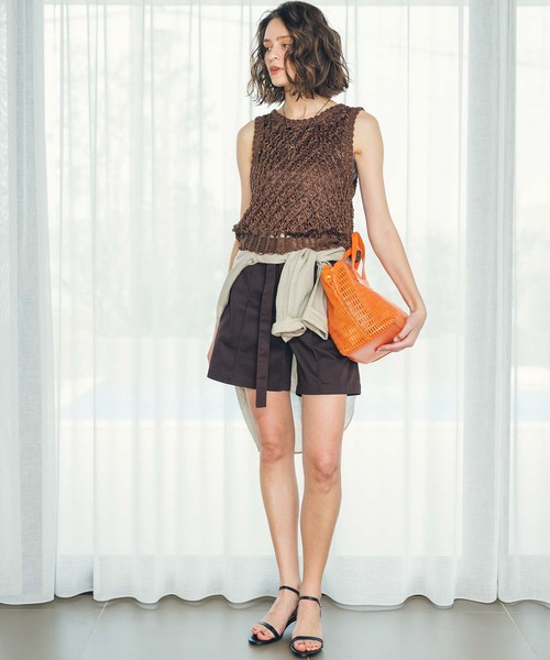 audrey and john wad（オードリーアンドジョンワッド）の「ヤーン透かし柄ノースリーブニット（ニット/セーター・レディース・ブラウン/アイボリー・FREE）」の20枚目の写真