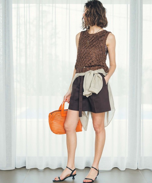 audrey and john wad（オードリーアンドジョンワッド）の「ヤーン透かし柄ノースリーブニット（ニット/セーター・レディース・ブラウン/アイボリー・FREE）」の22枚目の写真