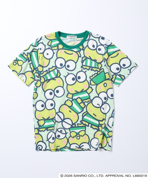 sanrio(サンリオ)の「サンリオキャラキターズ 総柄Tシャツ 半袖(Tシャツ/カットソー・レディース・ネイビー/グリーン系その他/サックスブルー/ホワイト/ピンクベージュ/サックスブルー系/アイボリー・L/M/LL)」の4枚目の写真