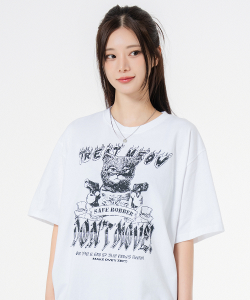 MOZMOZ(モズモズ)の「ドンムーブ オーバーサイズ 半袖Tシャツ ホワイト(Tシャツ/カットソー・レディース・その他・1/2/3)」の1枚目の写真