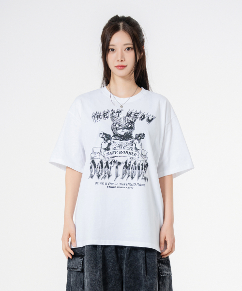 MOZMOZ(モズモズ)の「ドンムーブ オーバーサイズ 半袖Tシャツ ホワイト(Tシャツ/カットソー・レディース・その他・1/2/3)」の3枚目の写真