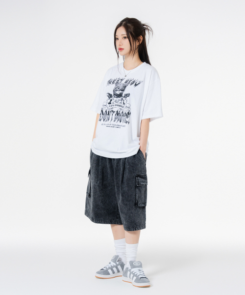 MOZMOZ(モズモズ)の「ドンムーブ オーバーサイズ 半袖Tシャツ ホワイト(Tシャツ/カットソー・レディース・その他・1/2/3)」の4枚目の写真