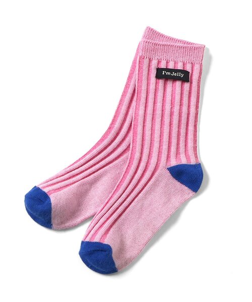 BREEZE（ブリーズ）の「I'm Jelly ネーム付ストライプソックス（ソックス/靴下・キッズ・ライトグレー/ピンク/サックスブルー・15 /18/21）」の7枚目の写真