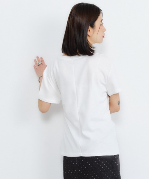 Shelly island(シェリーアイランド)の「フロントリボンTシャツ(Tシャツ/カットソー・レディース・ホワイト/ブラック・FREE)」の7枚目の写真