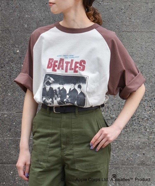 The Beatles(ザビートルズ)の「THE BEATLESツアーラグランTシャツ(Tシャツ/カットソー・レディース・ネイビー/ブラウン/オフホワイト・M/L)」の11枚目の写真