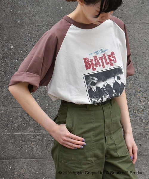 The Beatles(ザビートルズ)の「THE BEATLESツアーラグランTシャツ(Tシャツ/カットソー・レディース・ネイビー/ブラウン/オフホワイト・M/L)」の13枚目の写真