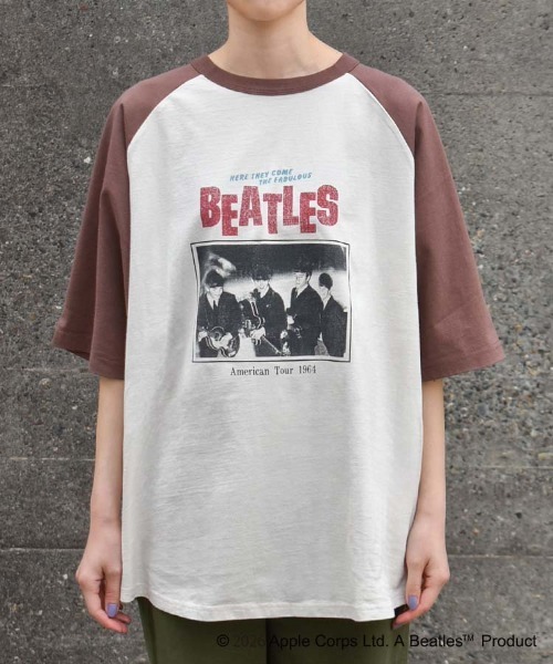 The Beatles(ザビートルズ)の「THE BEATLESツアーラグランTシャツ(Tシャツ/カットソー・レディース・ネイビー/ブラウン/オフホワイト・M/L)」の19枚目の写真