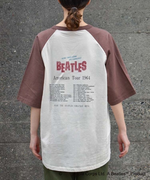 The Beatles(ザビートルズ)の「THE BEATLESツアーラグランTシャツ(Tシャツ/カットソー・レディース・ネイビー/ブラウン/オフホワイト・M/L)」の18枚目の写真