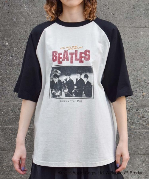 The Beatles(ザビートルズ)の「THE BEATLESツアーラグランTシャツ(Tシャツ/カットソー・レディース・ネイビー/ブラウン/オフホワイト・M/L)」の10枚目の写真