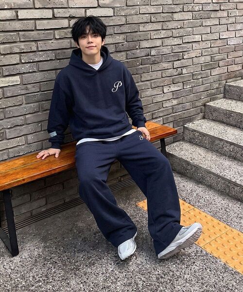 PHERMENON(フェルメノン)の「オーバーサイズPワイドスウェットパンツ - ブラック(スウェットパンツ・メンズ・ブラック・1/2)」の8枚目の写真