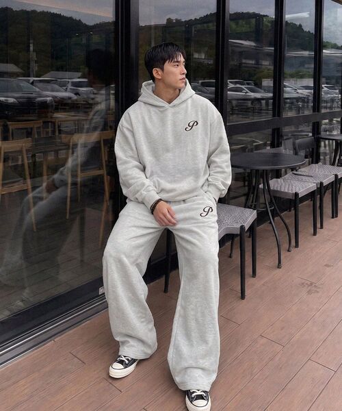 PHERMENON(フェルメノン)の「オーバーサイズPワイドスウェットパンツ - ブラック(スウェットパンツ・メンズ・ブラック・1/2)」の9枚目の写真